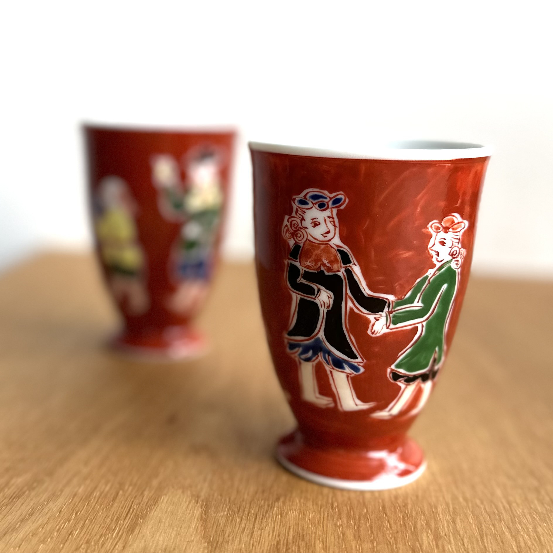 【京焼・清水焼】京都　水野春陽窯　上絵　グラス　南蛮人 4,884円