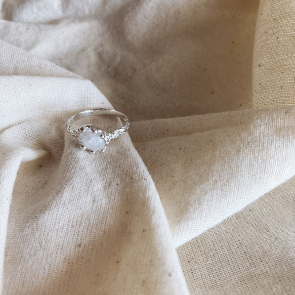 grain ring【silver925】/シンプル　シルバー　シルバー925　シルバーリング　ラブラドライト　天然石 4枚目の画像
