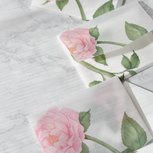 薔薇 バラ 選べるボタニカル トレーシングペーパー封筒 カードセット