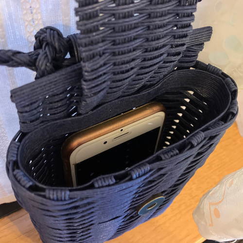 受注制作】縦型スマホショルダー かごバック ミニバック スマホ