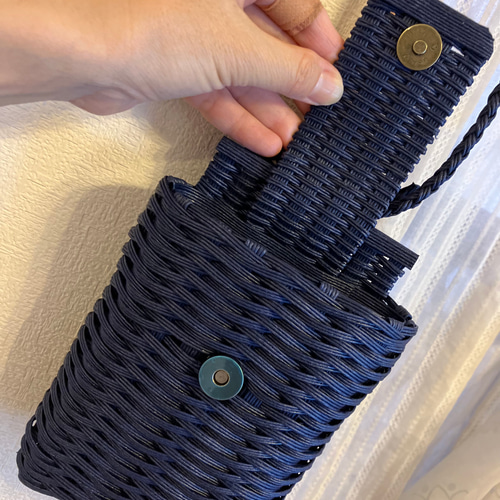 受注制作】縦型スマホショルダー かごバック ミニバック スマホ