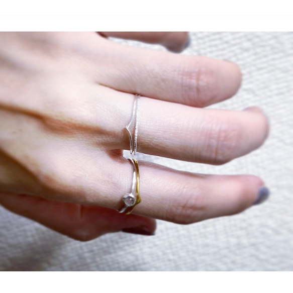 『羽』silver シルバー　真鍮　指輪　リング 2枚目の画像