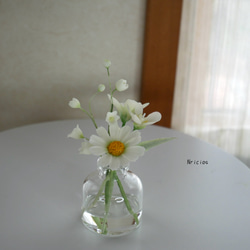 置くだけ♪水替え不要♡清楚な白い花✿クレイフラワー マーガレット NO.MWM5-13A 9枚目の画像