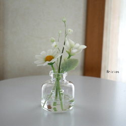 置くだけ♪水替え不要♡清楚な白い花✿クレイフラワー マーガレット NO.MWM5-13A 7枚目の画像