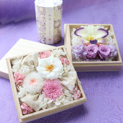 プリザーブド フラワー 線香 セット ギフト お悔やみ 電報 葬儀 法事 生花 FLABEL プリザーブドフラワー 仏花 お線香 セット 供花 お悔やみ