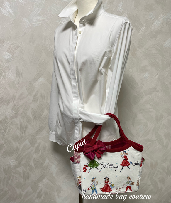YUWAのパリジェンヌ柄を使った大人可愛いミニグラニーバッグセット 6枚目の画像