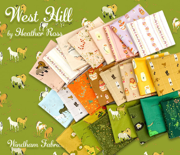 カットクロス Windham Fabrics / West Hill Buttercup Map Grass green 7枚目の画像