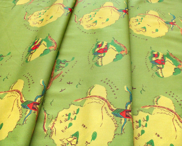 カットクロス Windham Fabrics / West Hill / ButtercupMap Green 4枚目の画像