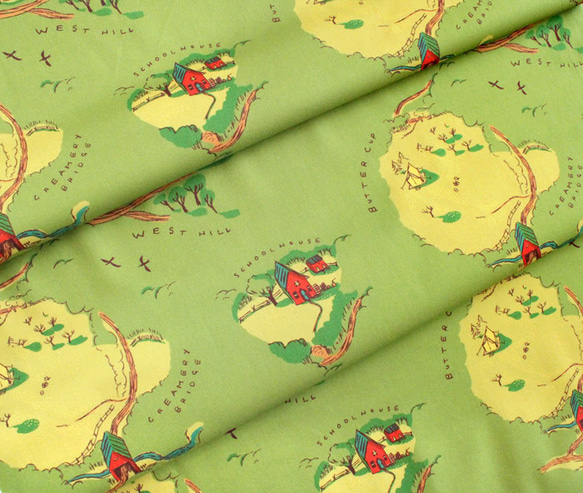 カットクロス Windham Fabrics / West Hill / ButtercupMap Green 5枚目の画像