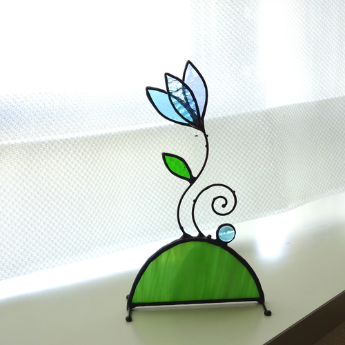 癒しの花の丘]ステンドグラスのオブジェ＊受注制作 その他インテリア