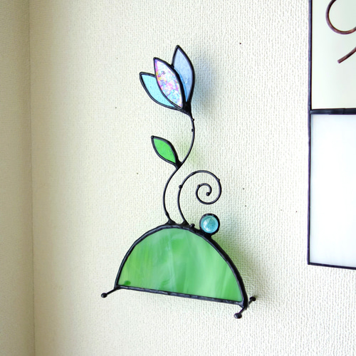 癒しの花の丘]ステンドグラスのオブジェ＊受注制作 その他インテリア