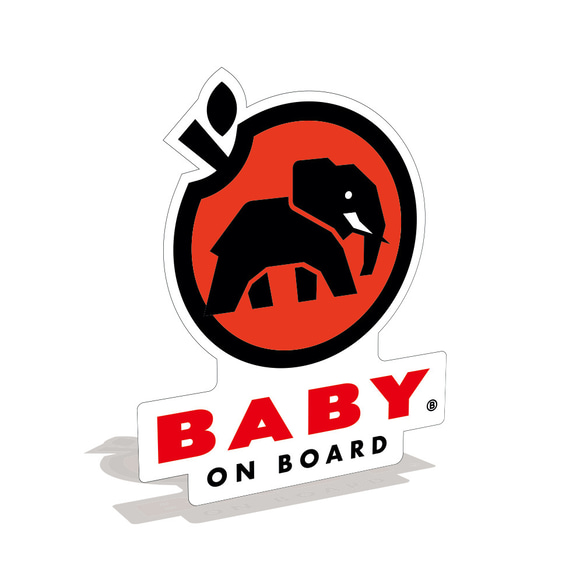 【マグネット】BABY ON BOARD ベビーオンボード カーマグネット アウトドア 子象 ベビーインカー 1枚目の画像