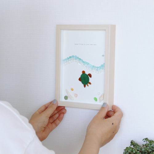 ウミガメ｜シーグラスアート｜海 インテリア カメ その他アート