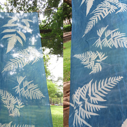 藍曬絲巾 - 蕨美 Botanic Cyanotype Silk Scarf - Ferns 第2張的照片