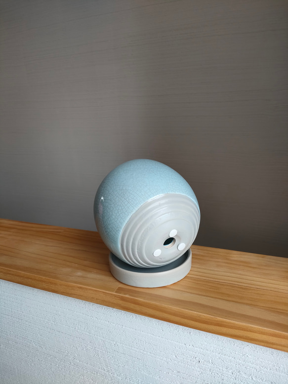 ころりん鉢カバー　綺麗色花器　かわいい植木鉢　お洒落観葉植物　ラウンドポット　ボール　カラフルミルキーカラー　個性的な鉢 9枚目の画像