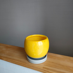 ころりん鉢カバー　綺麗色花器　かわいい植木鉢　お洒落観葉植物　ラウンドポット　ボール　カラフルミルキーカラー　個性的な鉢 4枚目の画像