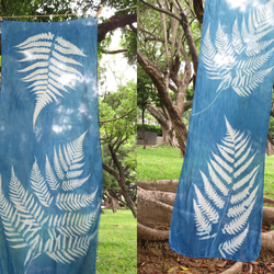 藍曬絲巾 - 蕨美 Botanic Cyanotype Silk Scarf - Ferns 第2張的照片