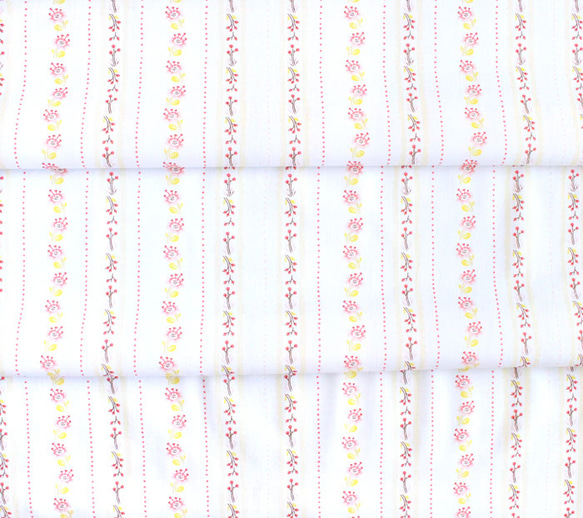 カットクロス Windham Fabrics / West Hill / Floral Stripe Ivory 6枚目の画像