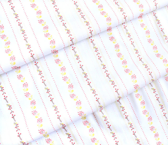カットクロス Windham Fabrics / West Hill / Floral Stripe Ivory 5枚目の画像