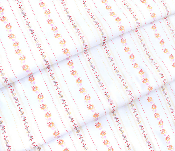 カットクロス Windham Fabrics / West Hill / Floral Stripe Lilac 5枚目の画像