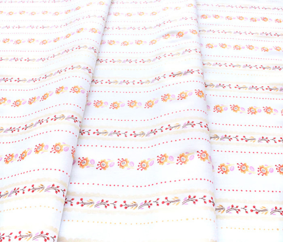カットクロス Windham Fabrics / West Hill / Floral Stripe Lilac 4枚目の画像