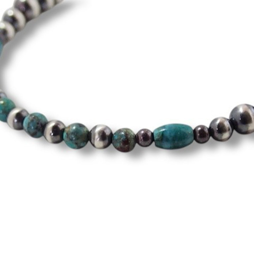 インディアンジュエリー シルバー925 ビーズ ネックレス ナバホパール