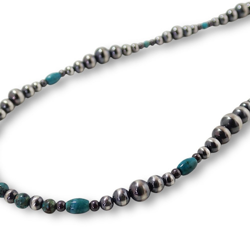 インディアンジュエリー シルバー925 ビーズ ネックレス ナバホパール