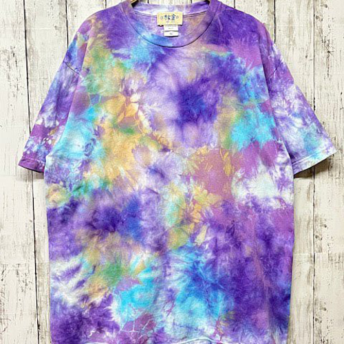 タイダイ染め Tシャツ XLサイズ パープル ムラ染め Hippies Dye HD19 ...