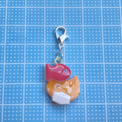 「CAT & fish」シリーズ　黄猫　マスクネコ 　チャーム 3枚目の画像