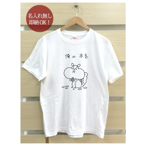 【全国送料無料】俺の本気 リス　動物 レディース メンズ Tシャツ おもしろTシャツ 綿100% カラー7色 2枚目の画像