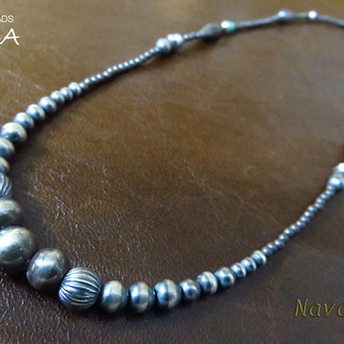 インディアンジュエリー ビーズ ネックレス シルバー925 ターコイズ  