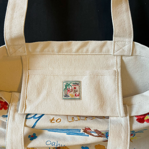 刺繍トートバッグ ハワイアン柄 トートバッグ hale hui kai 通販