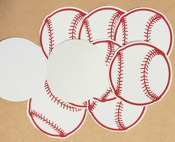 野球ボール型 ミニカード 10枚セット メッセージカード クラフトヴ