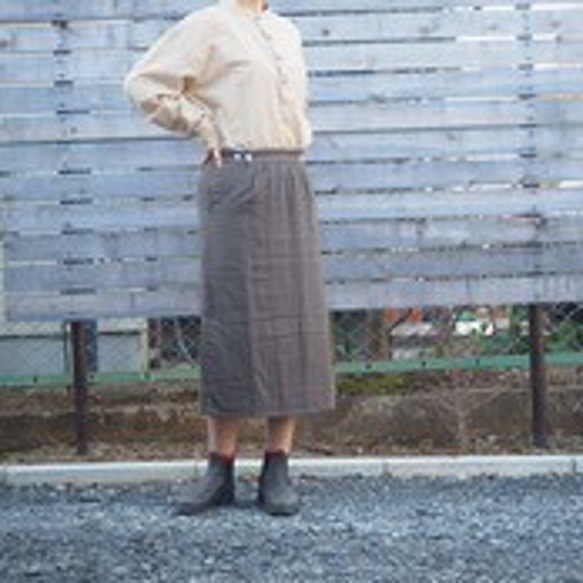 【SALE】柔らかいダブルガーゼ素材のタイトスカート サイドスリットで足長効果 15枚目の画像