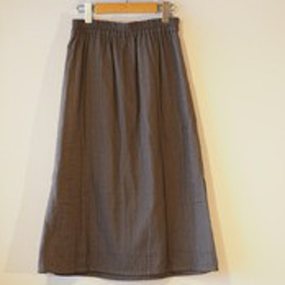 【SALE】柔らかいダブルガーゼ素材のタイトスカート サイドスリットで足長効果 5枚目の画像