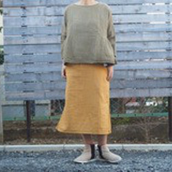 【SALE】柔らかいダブルガーゼ素材のタイトスカート サイドスリットで足長効果 14枚目の画像