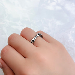 『幸せのスタートライン』天然ダイヤ付き インフィニティ ペアリング マリッジリング ステンレス 刻印  指輪 5枚目の画像