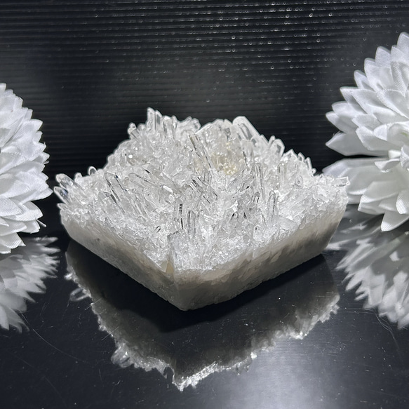 約9.2cm 　高透明　水晶　クラスター　水晶　アイリス　原石　送料無料　天然石インテリア・天然石置物　浄化 1枚目の画像