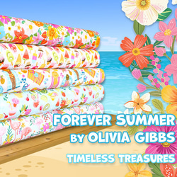 カットクロス Timeless Treasures Forever Summer Tropical Flamingos 7枚目の画像
