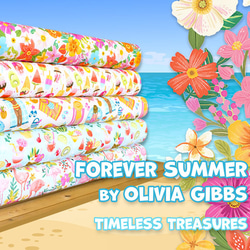 カットクロス Timeless Treasures Forever Summer Tropical Florals 7枚目の画像