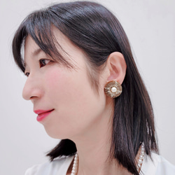 【pierce/earring】クールな丸ピアス/イヤリング[マスタードイエロー][オートクチュール刺繍] 10枚目の画像