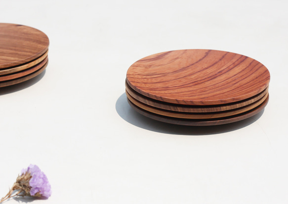 センシモリ 色木皿セット 12cm小木皿 混色 4枚入 2枚目の画像