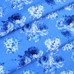 カットクロス Timeless Treasures Bluebird Medium Flowers Blue 5枚目の画像