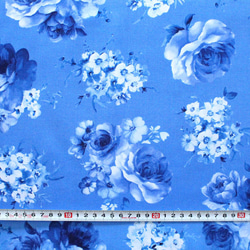 カットクロス Timeless Treasures Bluebird Medium Flowers Blue 4枚目の画像