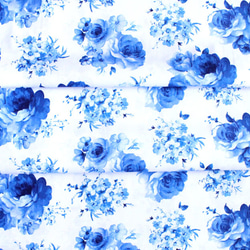 カットクロス Timeless Treasures Bluebird  Medium Flowers White 6枚目の画像