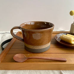 ルポ　反り型スープカップ　マロン（マグカップ） 1枚目の画像