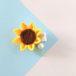 つまみ細工 ひまわりの髪飾り//浴衣.甚平/夏祭り.花火大会/＊ベビークリップ＊＊ 12枚目の画像