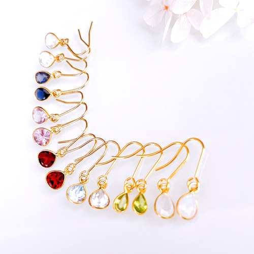 14kgfピンクトパーズのひと粒雫チャーム