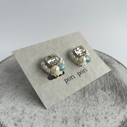 bijou & pearl & beads earring 3枚目の画像