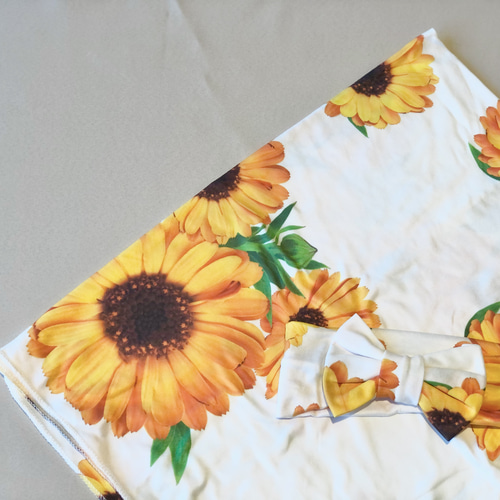 Sunflower swaddle ひまわり おくるみ スワドル 出産祝い ギフト